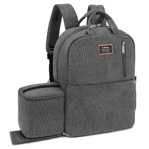 LOKASS Travel Camera Backpack SLR/DSLR Camera Bag Large/Camera Case Canvas Grey